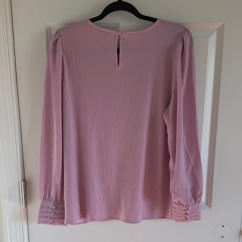 NWT Ann Taylor Shirred Neck Pink/Lavendar Blouse Size medium - Picture 9 of 11